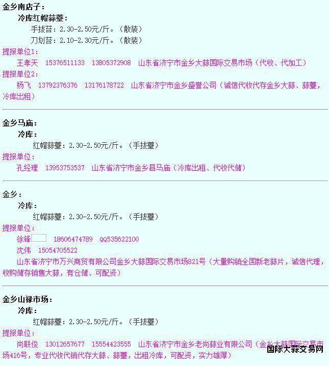 2016年6月6日金乡蒜薹价格