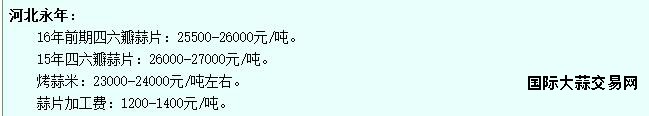 6月10日永年蒜片价格